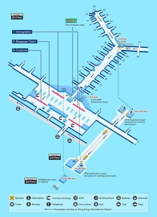 香港空港ターミナルマップ