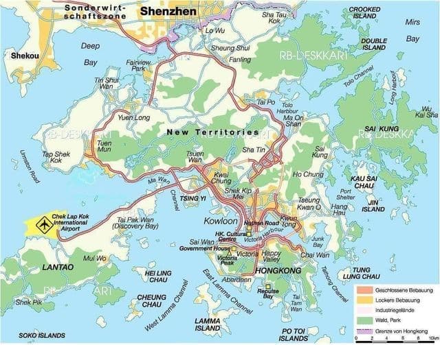 香港の空港の地図