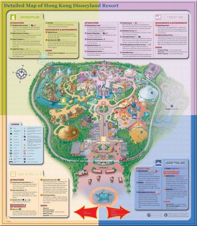 香港ディズニーランドパークの地図