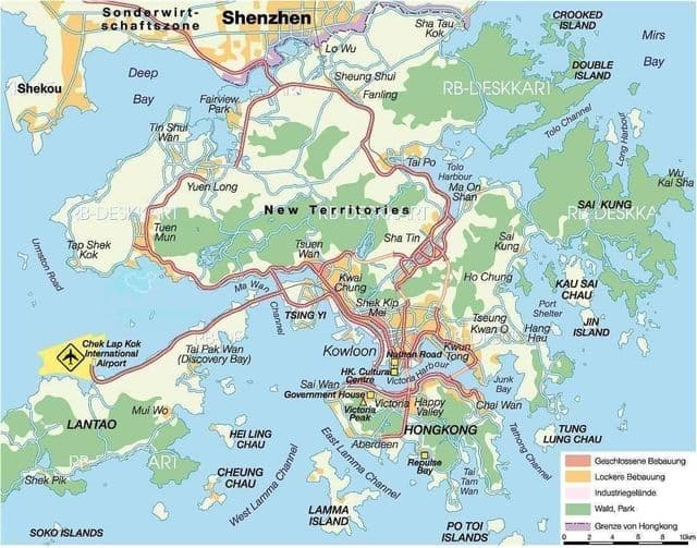 香港の地図