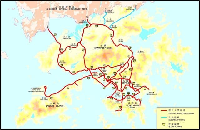 香港の道路地図