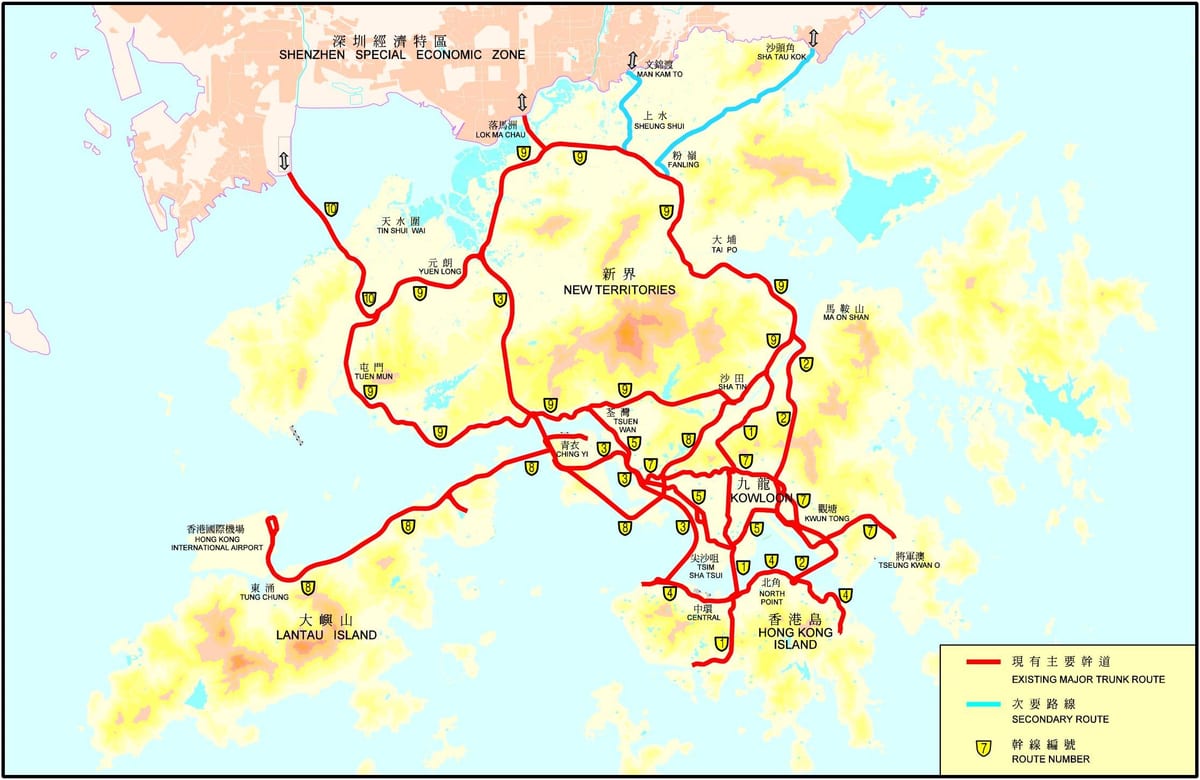 香港の道路地図