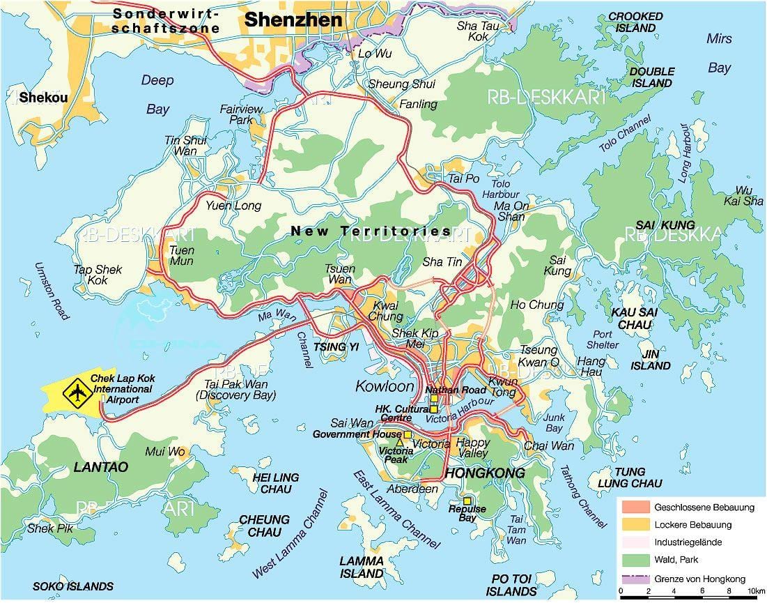 香港の空港の地図